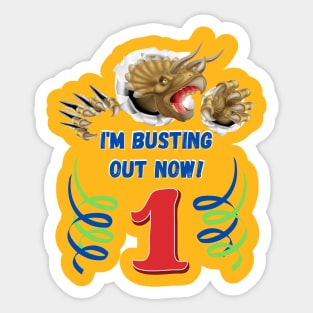 1st Birthday Dinosaur Sticker